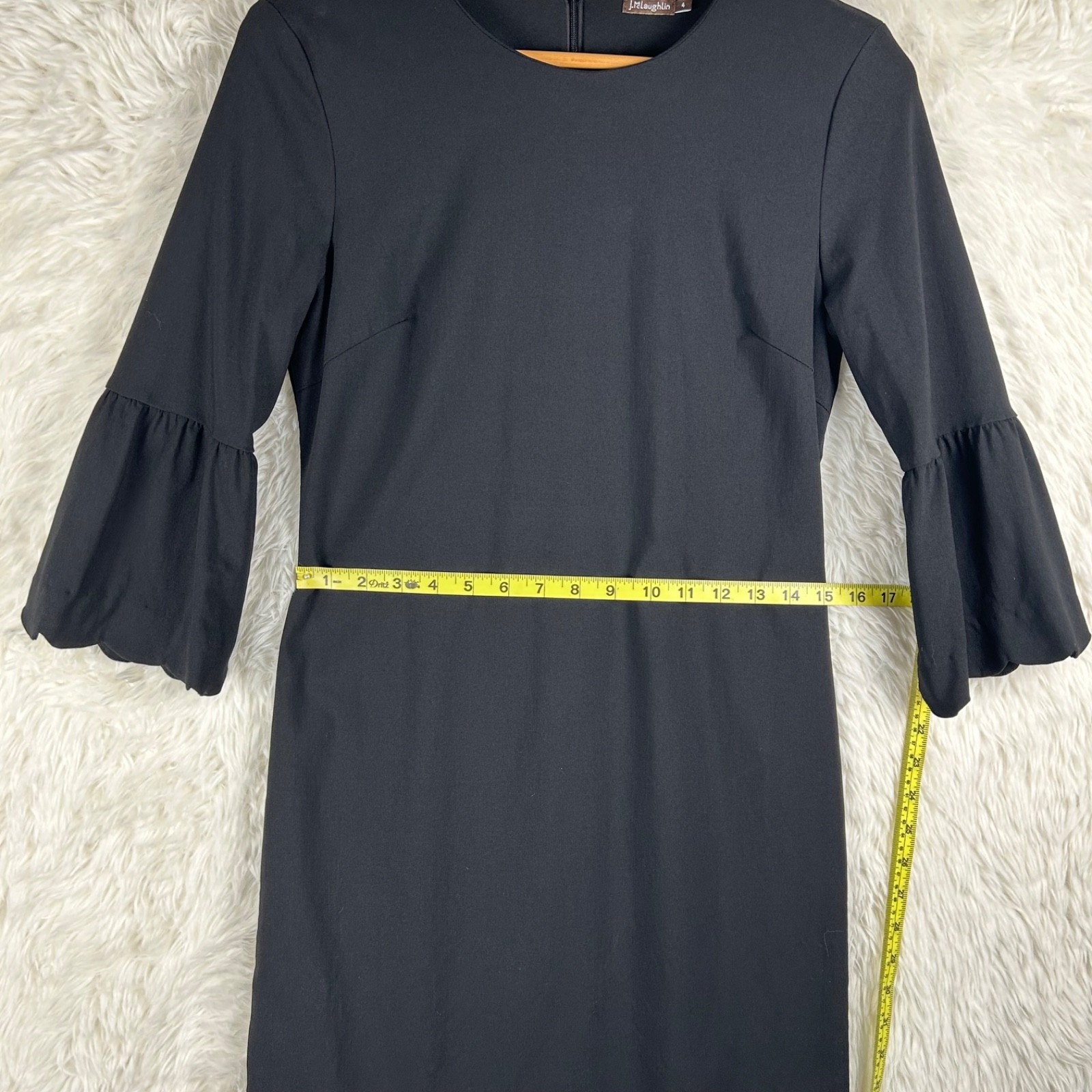 J. McLaughlin Size 4 Solid Black Elle Scallop Hem… - image 5