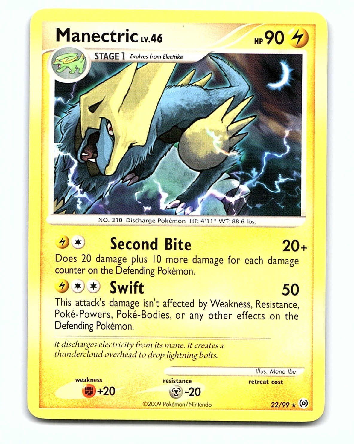 Manectric 22/99 Rare Arceus Pokemon Lightly Played
