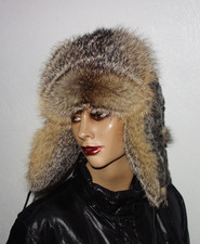 Fuchs Pelz Mütze Graufuchs Kappe Persianer Sky Fellmütze Wintermütze Hut Fox Hat