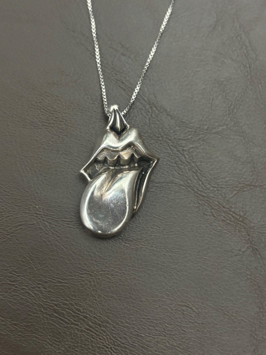 Chrome Hearts x Rolling Stones LARGE Lips & Tongue Pendant .925