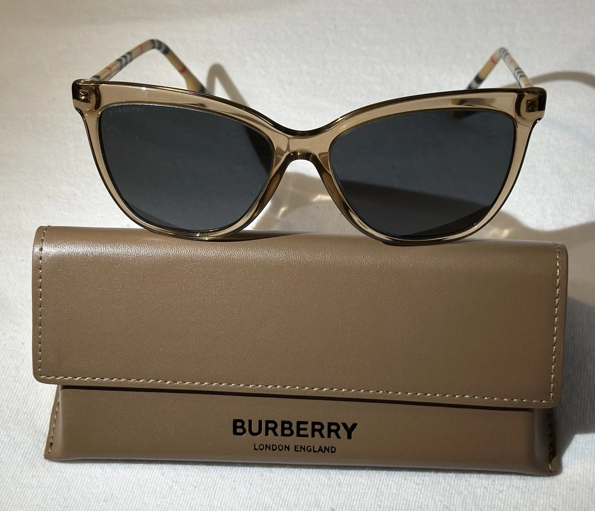 PREOWNED BURBERRY BE4250Q TORTOISE AND CHECK SUNGLASSES LIGHT HAVANA FRAME Burberry Tortoise Sunglasses for Women for sale | eBay main image 4
