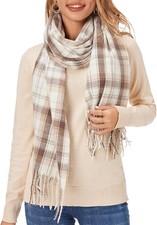 Fuinloth Women's Large Plaid Scarf Fashion Long Shawl Wrap for Winter Warm Light