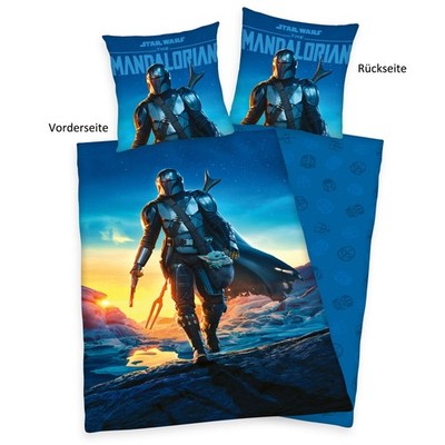 Star Wars Wende Bettwäsche Set The Mandalorian 2 tlg. 135 x 200 cm 80 x 80cm