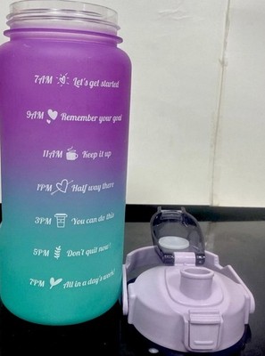 2L Large Water Bottle Time Marker Motivational Sport Gym Training Water Bottle