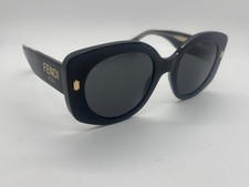 FENDI FE40137I 01A Black Round Sunglasses 51-21-145mm Comes w/Full Set
