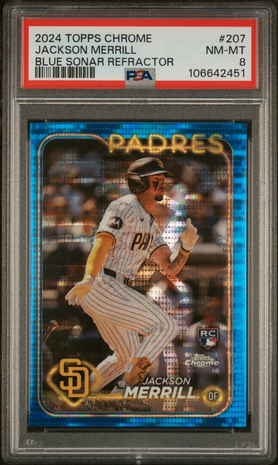 2024 Topps Chrome - Jackson Merrill #207 Blue Sonar Refractor /125 (RC)