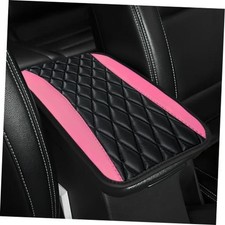 Car Center Console Cushion Pad, 12.72" 7.52" Leather Waterproof Auto Pink