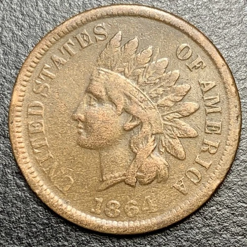 1864 L Indian Head Cent Penny 1c SEMI KEY DATE Choice Original FINE Rare US Coin