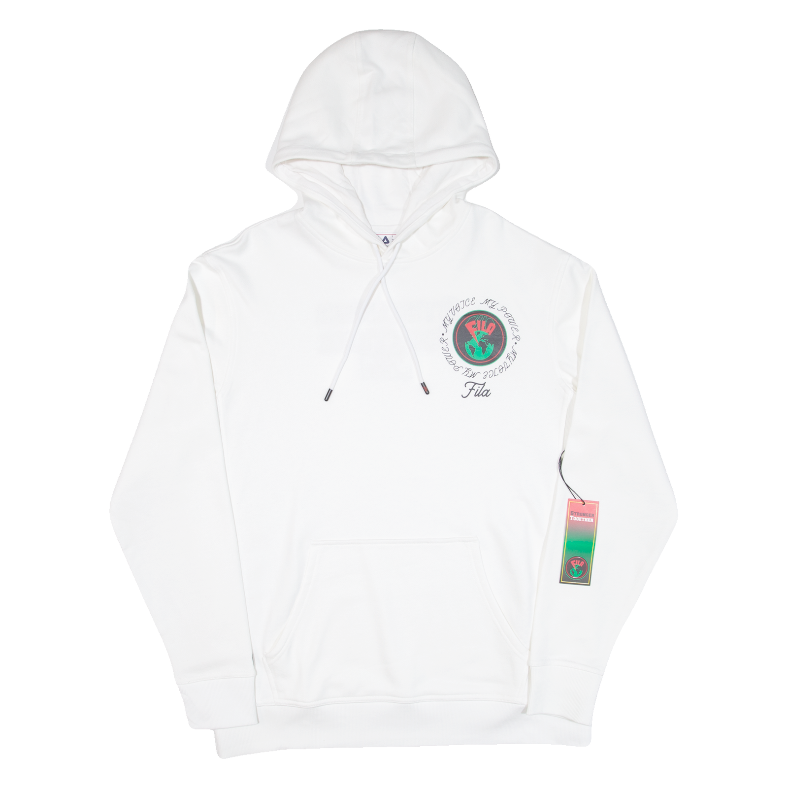 FILA My Power. Felpa bianca con cappuccio uomo My Voice L