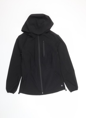 Marks and Spencer Damen Softshelljacke schwarz wasserdicht mit Kapuze Größe 6