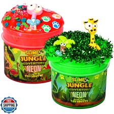 FINOCLAY 2 Pack Neon Slime Kit for Girls Boys, Create with Kids J