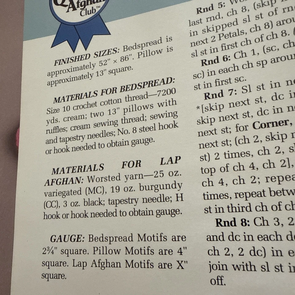 CROCHET Annie’s Afghan Quilt Club ~ “Rose Of Shannon” ~ PATTERN ~ - Image 2 of 3