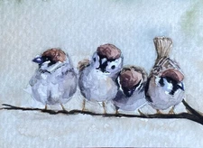 ACEO Original Mixed Media Painting Art