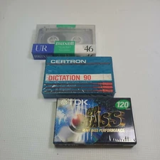 3 Tapes - TDK 120 Minute CD Bass  Certron Maxell 46 Blank Audio Cassettes - READ