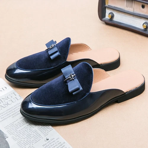 Men Casual Shoes Sandals Slip On Flat Half Loafers Luxury Male Slippers Slides - Bild 20 von 29