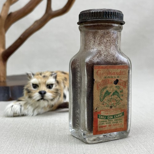 Gebhardt Eagle Chili Con Carne Powder Glass Bottle / Paper Label with