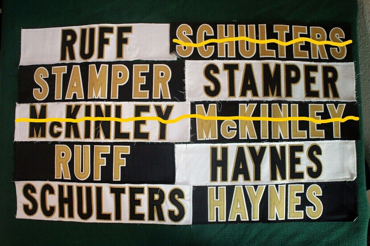 YOU PICK New Orleans Saints Game Worn Issued Football Jersey Nameplates