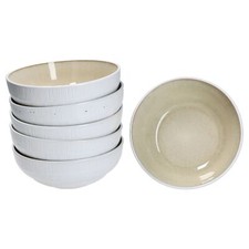Tzia 6x Schale 550 ml Steingut 6 Pers Müslischale Dessert Vanille Weiß Bowl