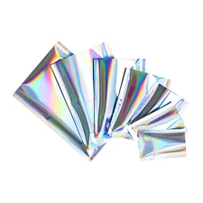 Pack of 100 Holographic Foil Packets Cosmetic Sample Bags Rainbow Heat Seal Bags