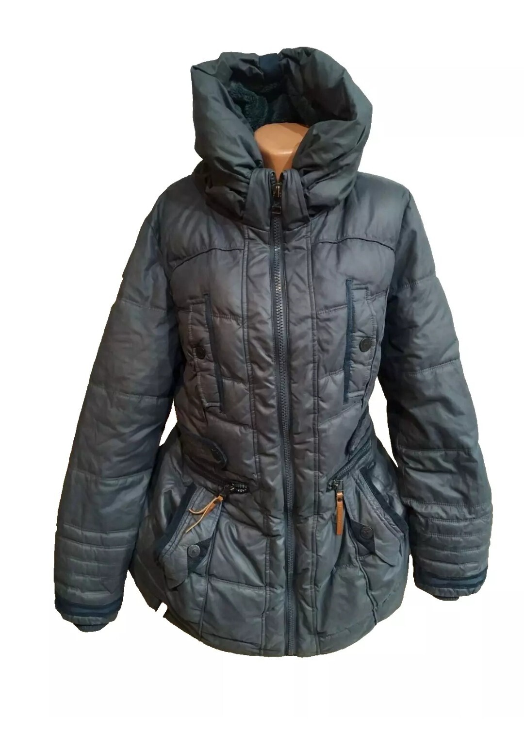 Naketano women's winter  jacket size L blue color  zip