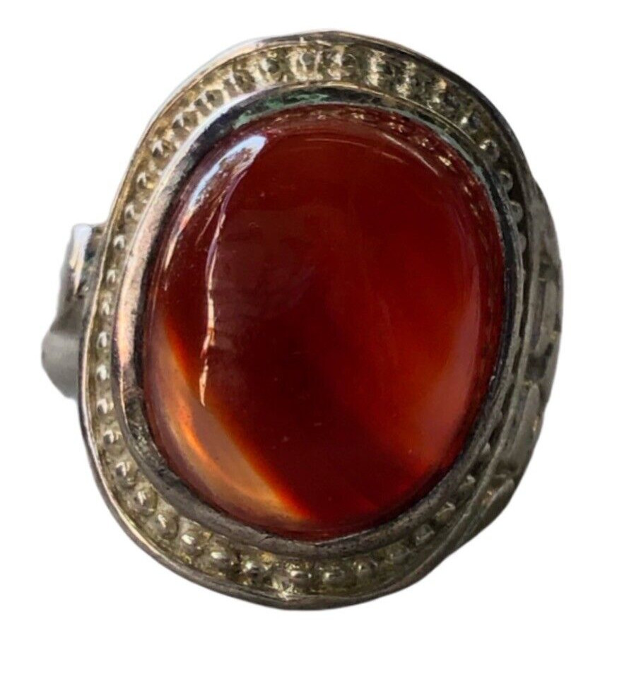 Red Agate Sterling Silver Ring - image 1