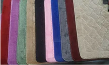 Basketweave Sculptured Bathroom Rug with Non Skid Back