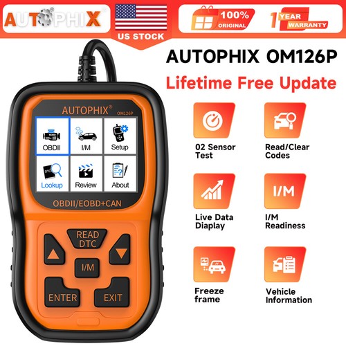 AUTOPHIX OM126P Code Reader OBD2 Scanner Automotive Diagnostic Tool Check Engine