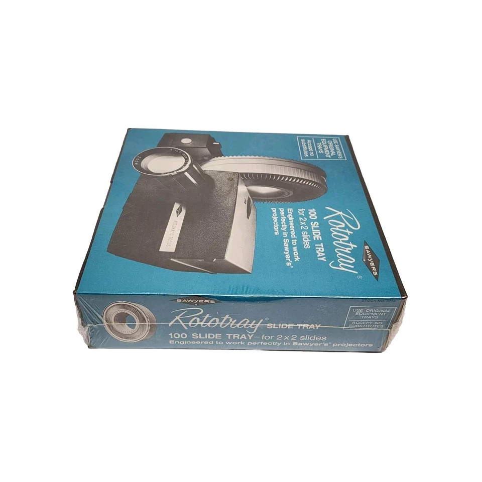 Nuevo de Lote Antiguo Aserraderos Rototray 100 Bandeja Deslizante 2x2 Diapositivas Proyector Sellado de Fábrica Foto 3 de 4