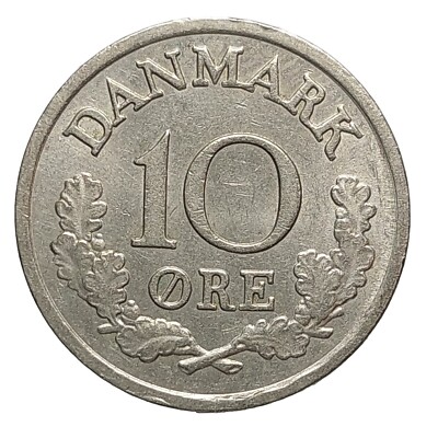 1970 Dänemark 10 Öre Friedrich IX Kupfer Nickel Umlaufmünze P256