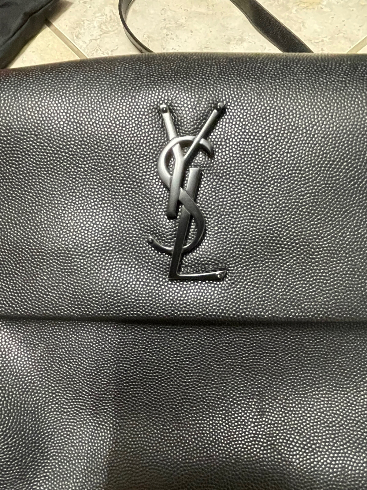 SAINT LAURENT YSL LAURENT Grain De Poudre Medium West Hollywood Monogramma Nero 620663