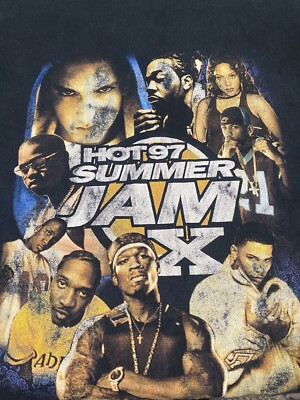2003 Hot 97 Summer Jam X EMINEM/50 CENT/G-UNIT/NAS/LIL KIM/NELLY T-Shirt 2-XL