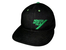MONSTER AND SEA Black/Green WOOL SNAPBACK HAT Paddleboard Surf Sun Baseball Cap