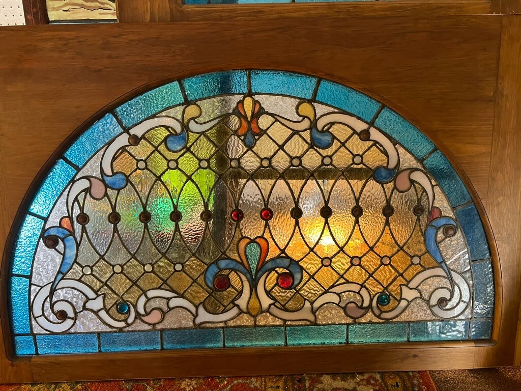 Nicely jeweled stained glass window eBay