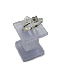 Stylish Sterling Silver Engagement Ring Solid 925 With 5.5mm Cubic Zirconia