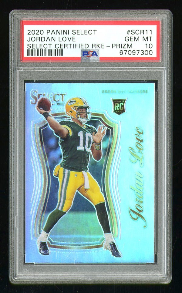 2020 Panini Select Certified Rookies Silver Prizm SCR11 Jordan Love PSA 10