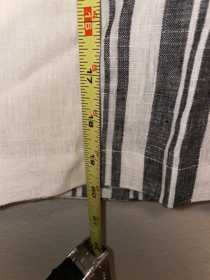 Juego de 7 servilletas cuadradas de lino a rayas blancas gris carbón WILLIAMS SONOMA NUEVAS SIN ETIQUETAS Foto 4 de 4