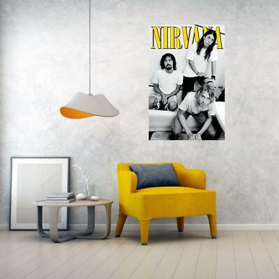 Nirvana - Trio - Group Shot 34x22.25 Music Art Print Poster Kurt