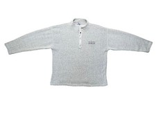Vintage Annapolis, MD 1/4 Zip Knit Sweater Heathered Gray Made In USA Medium 90s