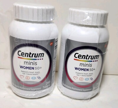 Centrum Minis Silver Women's Multivitamin Women 50+ Multimineral 280 Ct Lot of 2