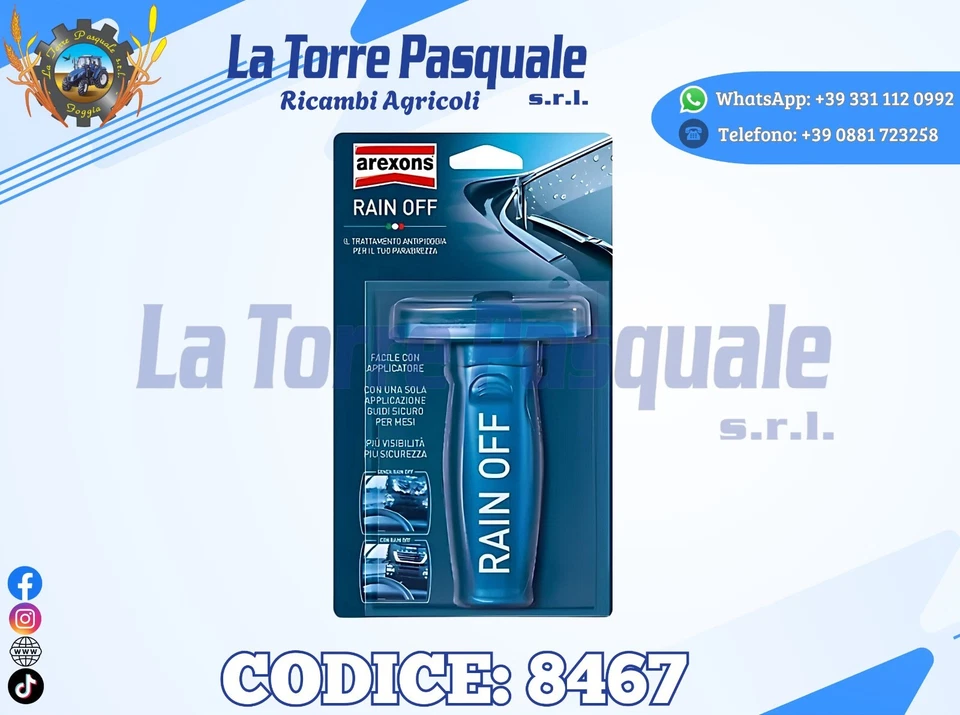 8467 AREXONS RAIN OFF TRATTAMENTO IDROREPELLENTE PER IL PARABREZZA COMPLETO