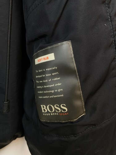 Vintage! HUGO BOSS Sport Men's Black Hoodie Zip Parka / Jacket Size EU56 UK46 - Picture 6 of 7