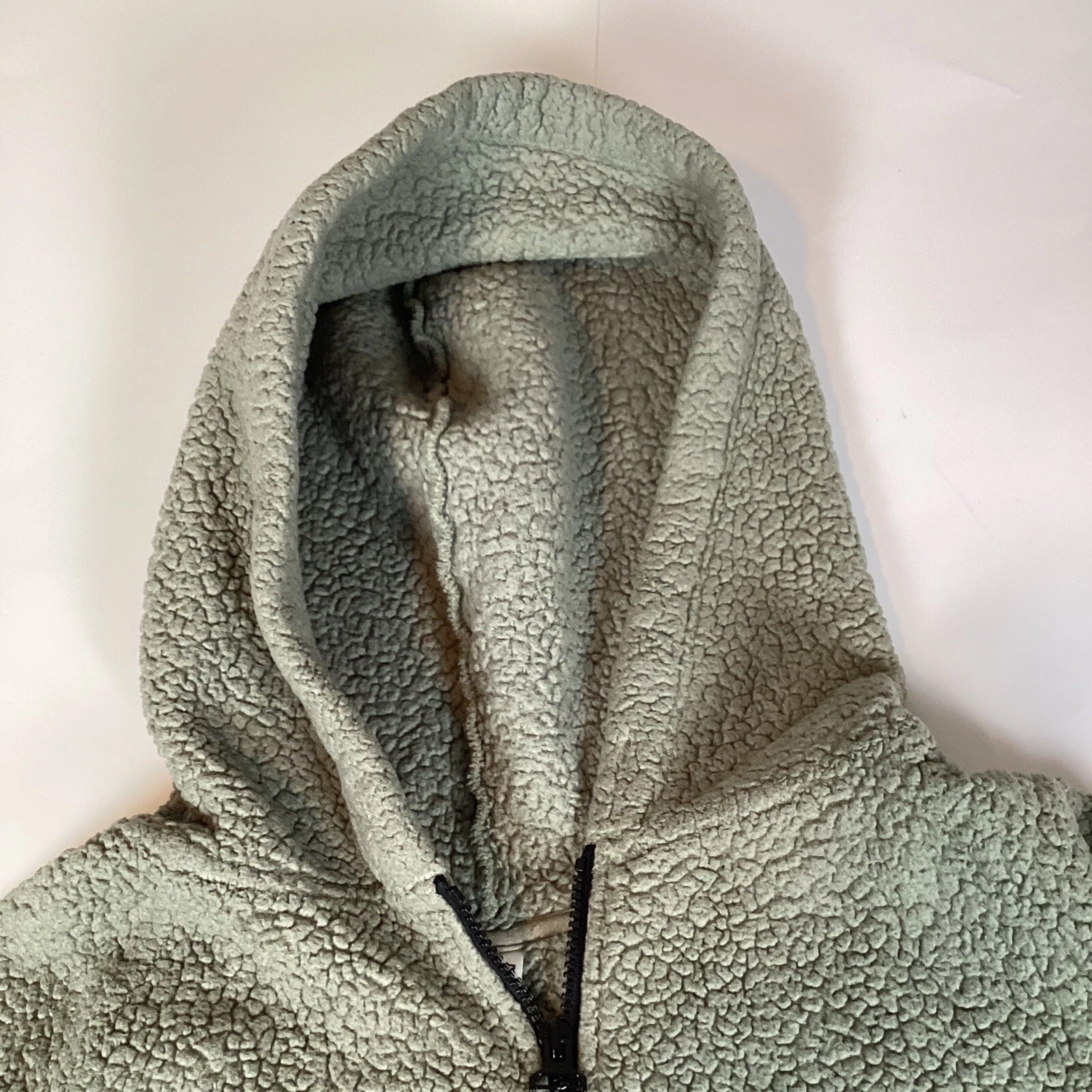 UNDERCOVER Victorias Secret ROSA donna sherpa pullover felpa con cappuccio giacca 1 4 zip media M morbida