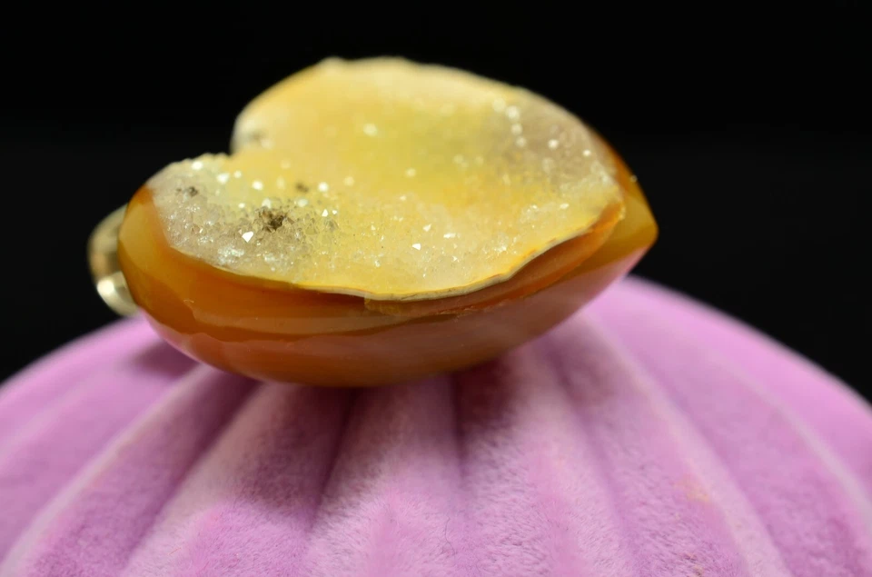 925 Sterling Silver drusy heart pendant charm - Image 3 of 4