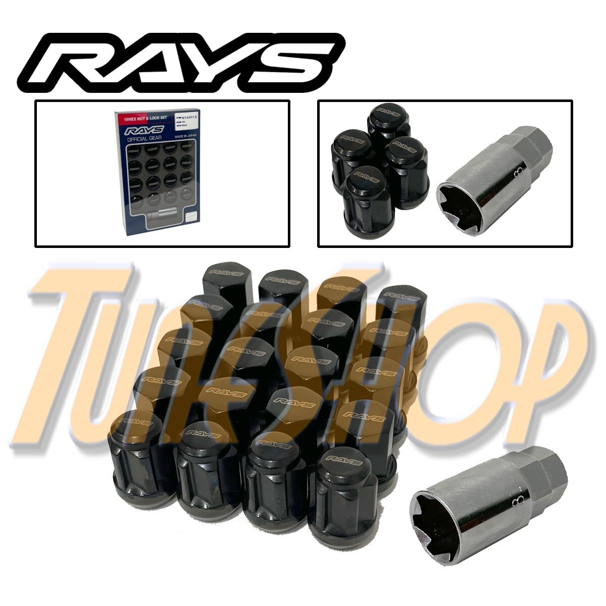 RAYS VOLK RACING 19 HEX WHEELS LOCK LUG NUTS 14X1.5 M14 1.5 ACORN