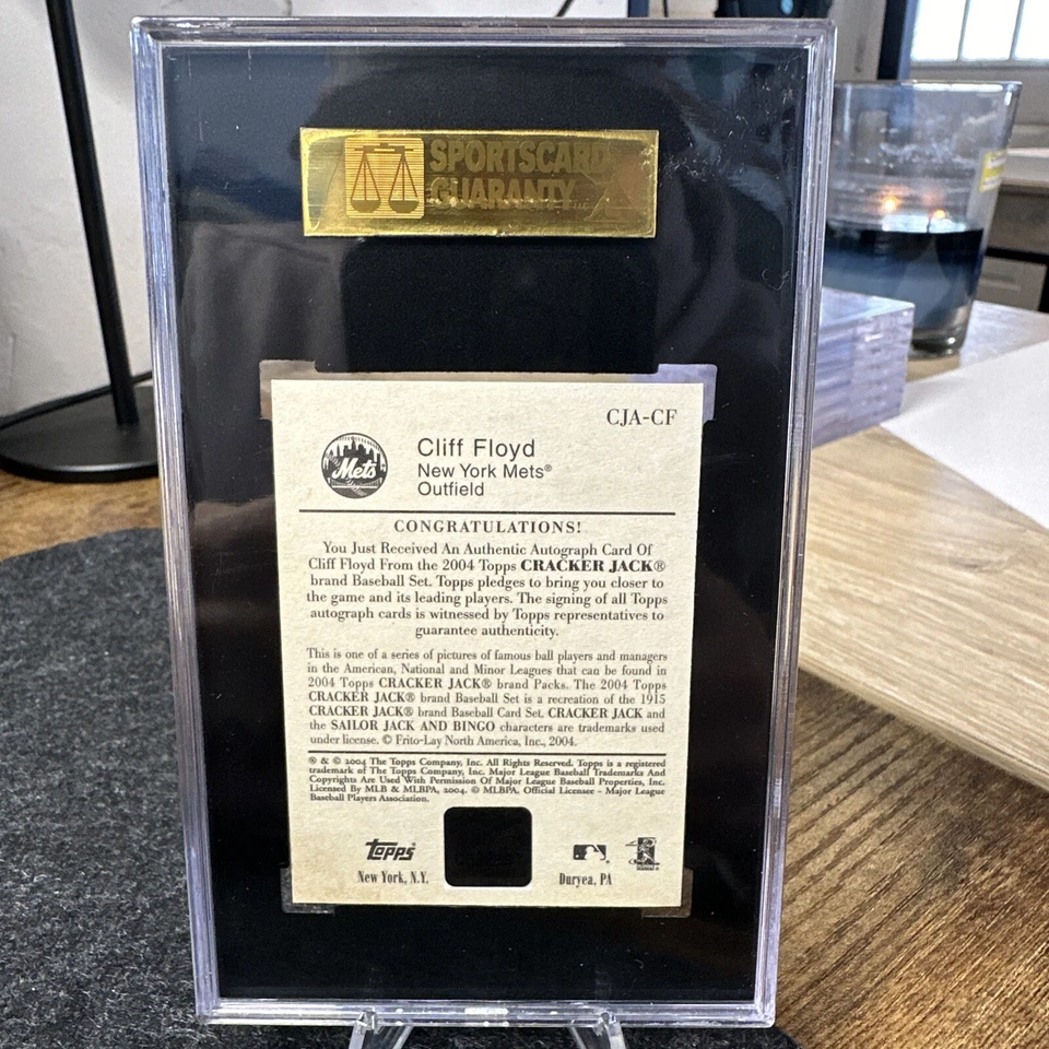 Topps Cracker Jack Cliff Floyd Mets 2004 automático CJA-CF sorpresa secreta como nuevo 9 Foto 2 de 3