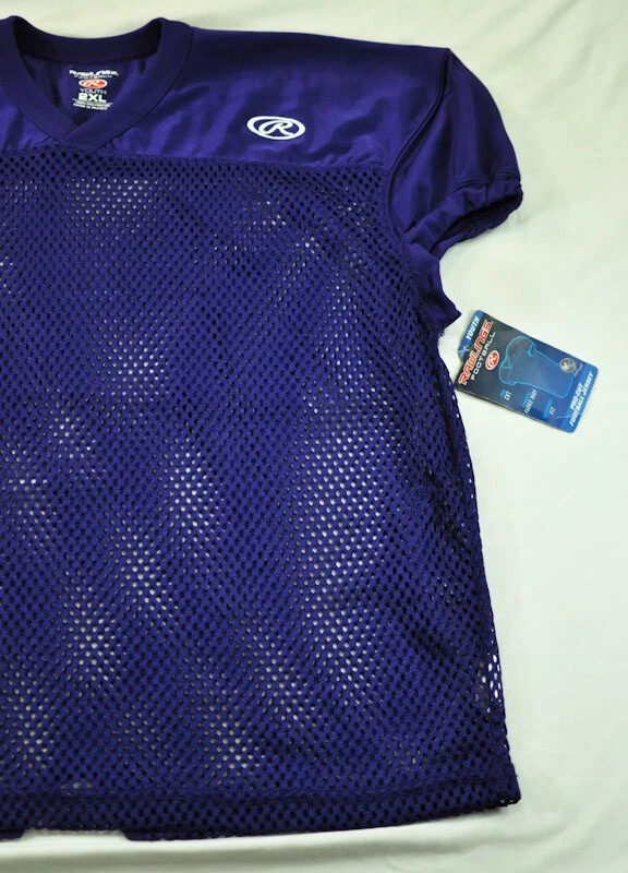 Camiseta de fútbol Rawlings para niño talla juvenil 2XL azul corte profesional poliéster Foto 2 de 4