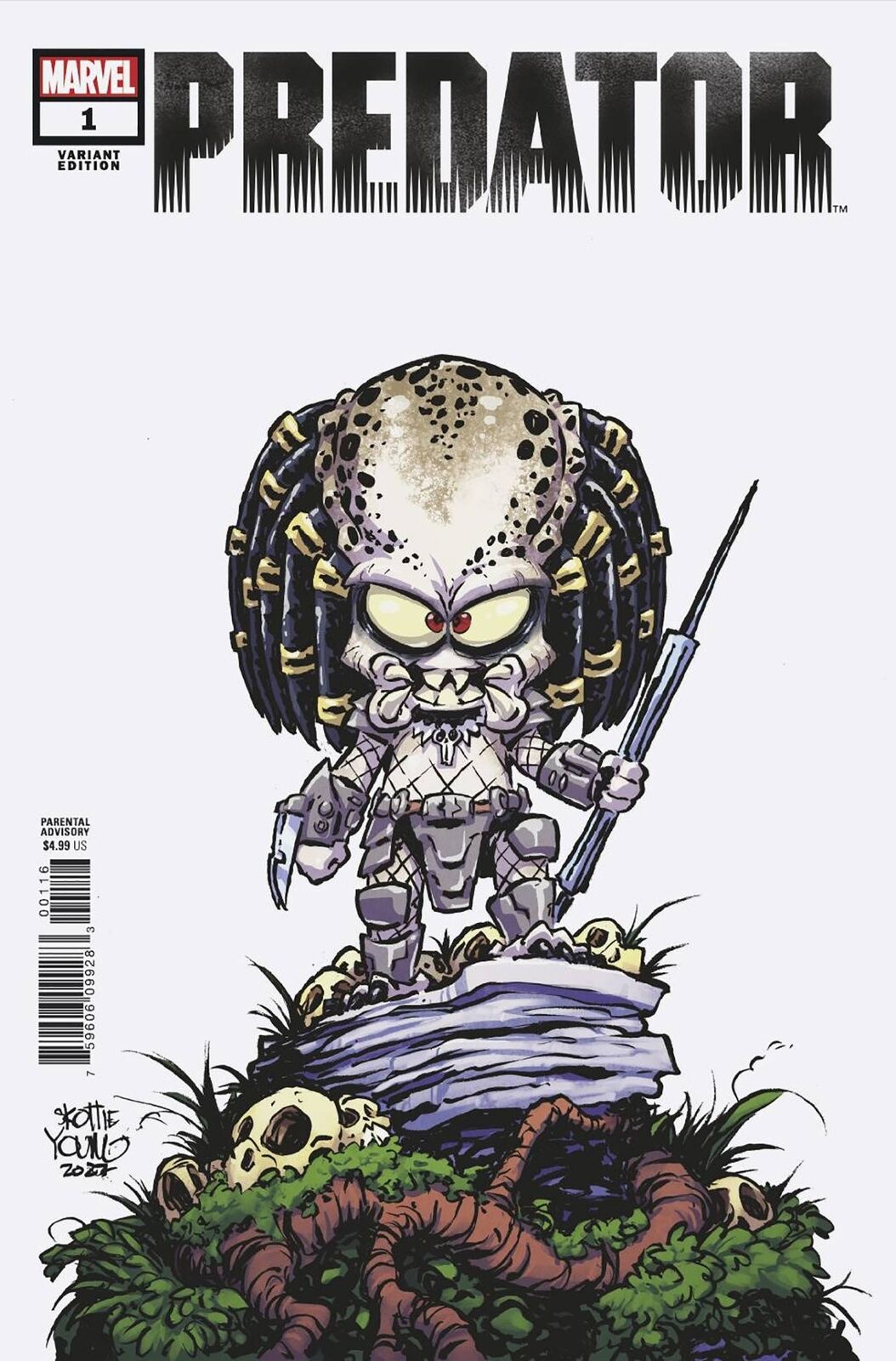 PREDATOR #1 SKOTTIE YOUNG VARIANT NM ED BRISSON SPACE ALIEN HUNTER MARVEL COMICS