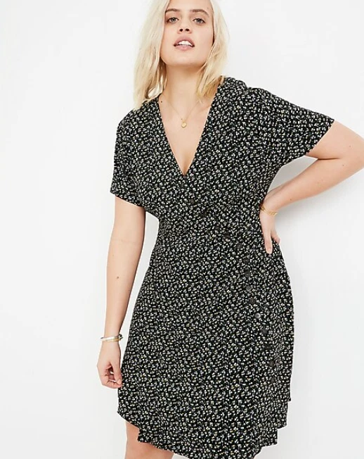 Button wrap top dress madewell