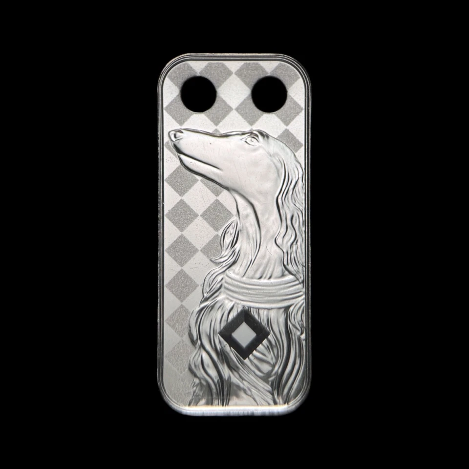 NIUE. 2018, 1 Dollar, Silver - Chinese Zodiac, Dog, Afghan Hound Swarovski 1 - Image 3 of 3