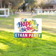 Happy Birthday Yard Sign, Directional Arrow Lawn Ornaments, with Stakes